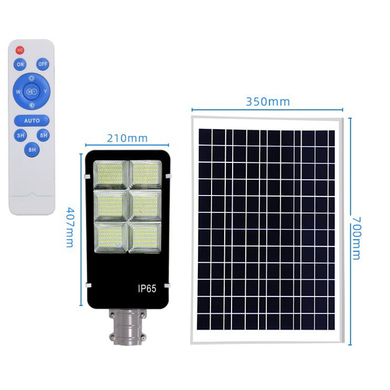 300W Solar Street Light with Remote, Bracket and Pole