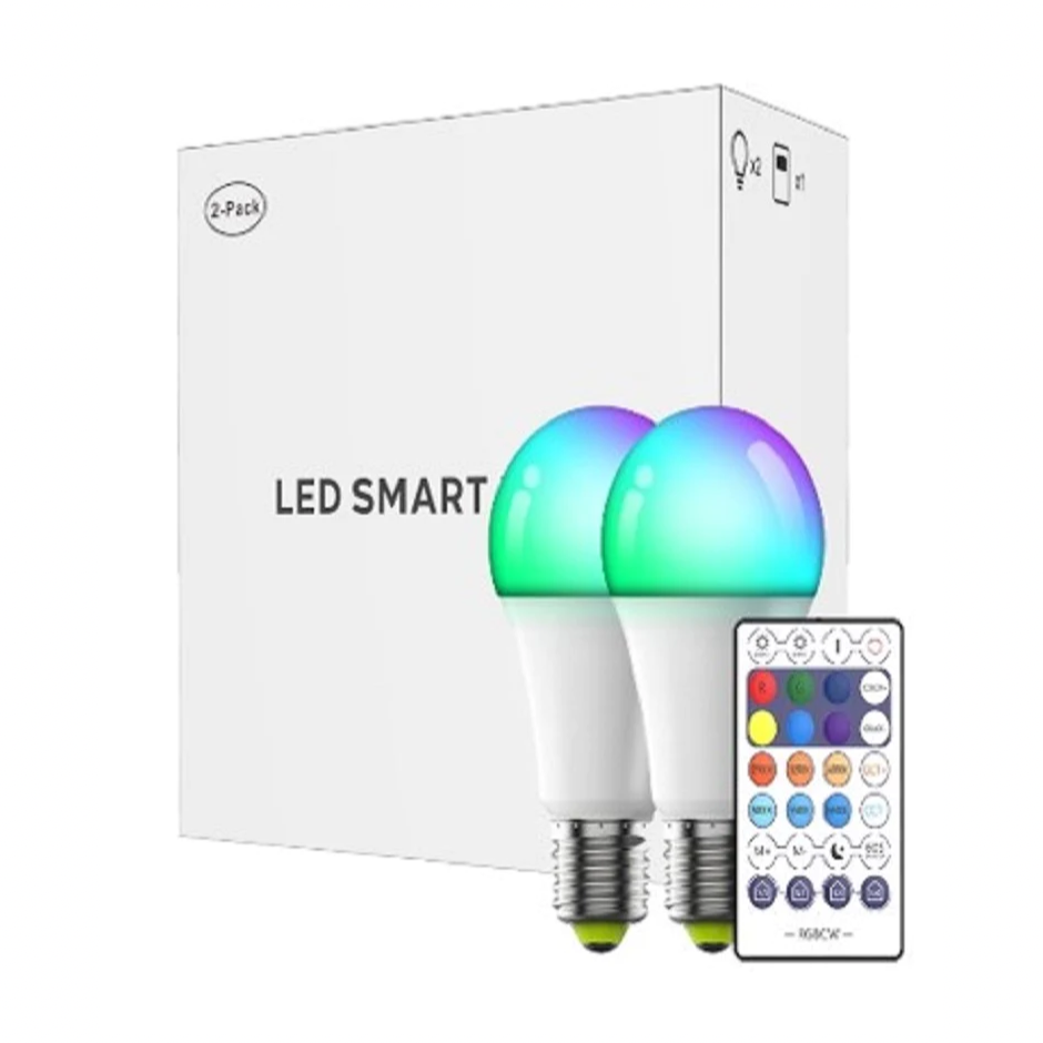 Smart Wifi LED Bulb Twin Pack A60 10 Watts E27 Base