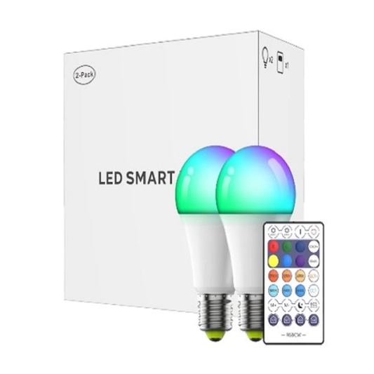 Smart Wifi LED Bulb Twin Pack A60 10 Watts E27 Base