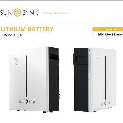 Sunsynk Battery LFP Wall Mount 5.32kWh 51.2V