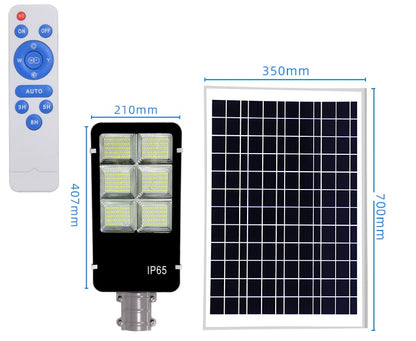 300W Solar Street Light with Remote,Bracket & Pole